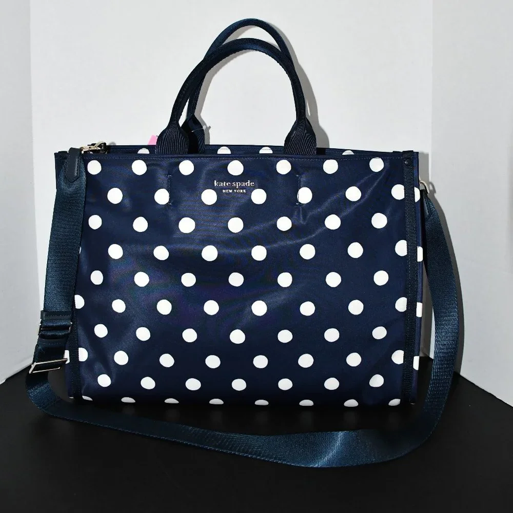 kate spade Nylon LARGE Polka Dot Tote Bag #PXR00463 NWT